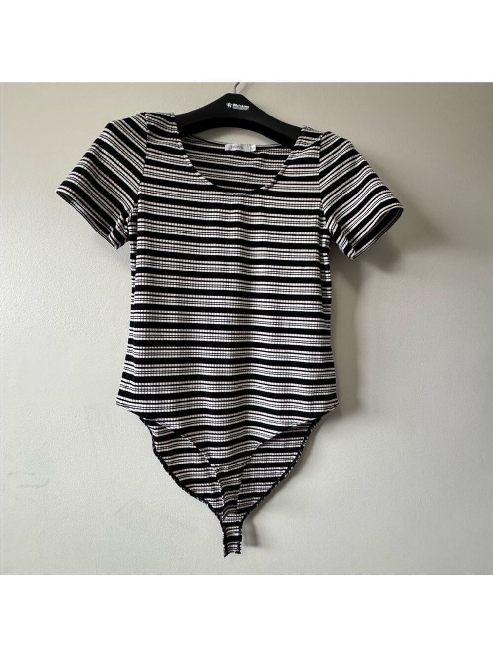Ricki's Monochrome Striped Bodysuit Medium